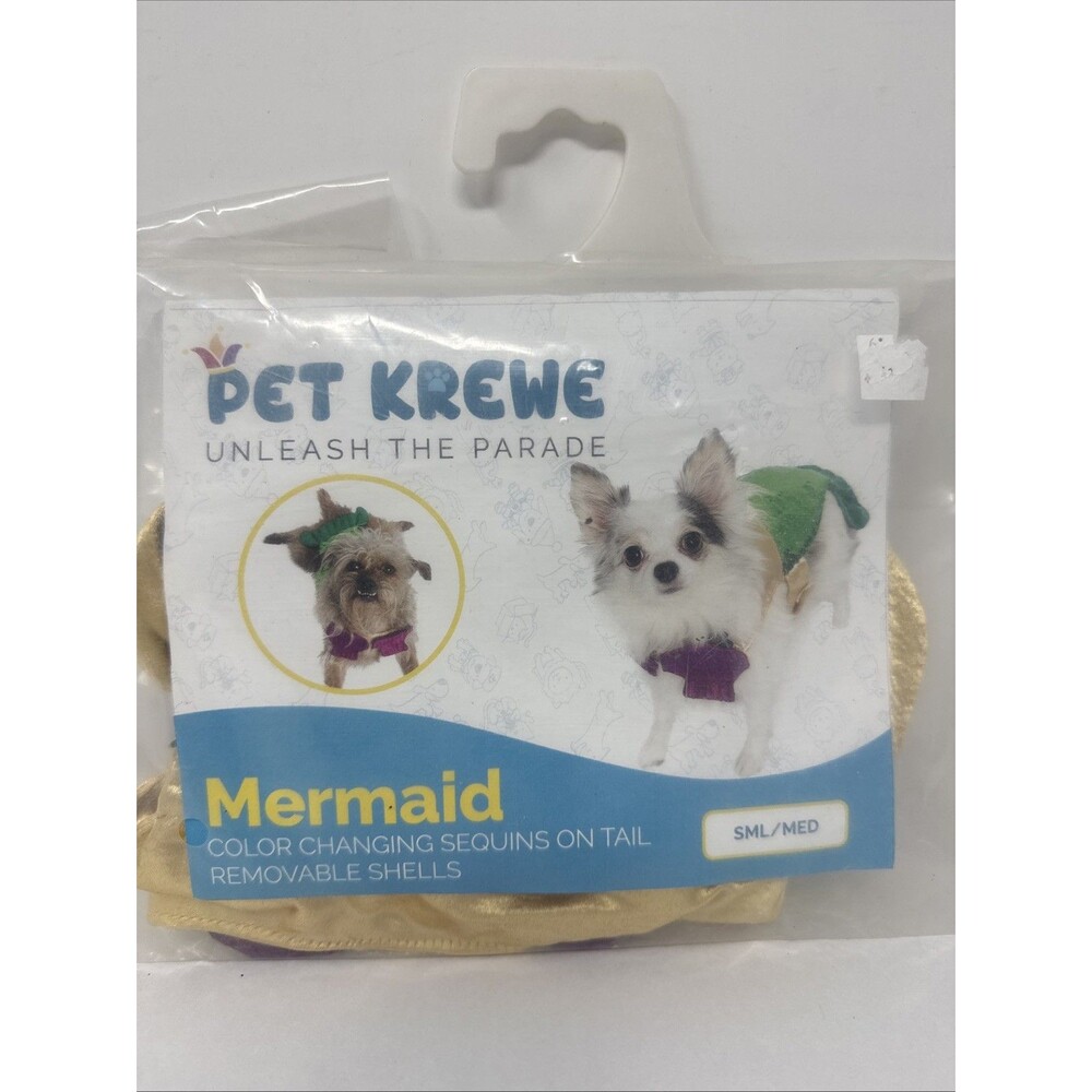Pet Costume Mermaid Dog Halloween Bling Sequins SMALL MEDIUM - NEW